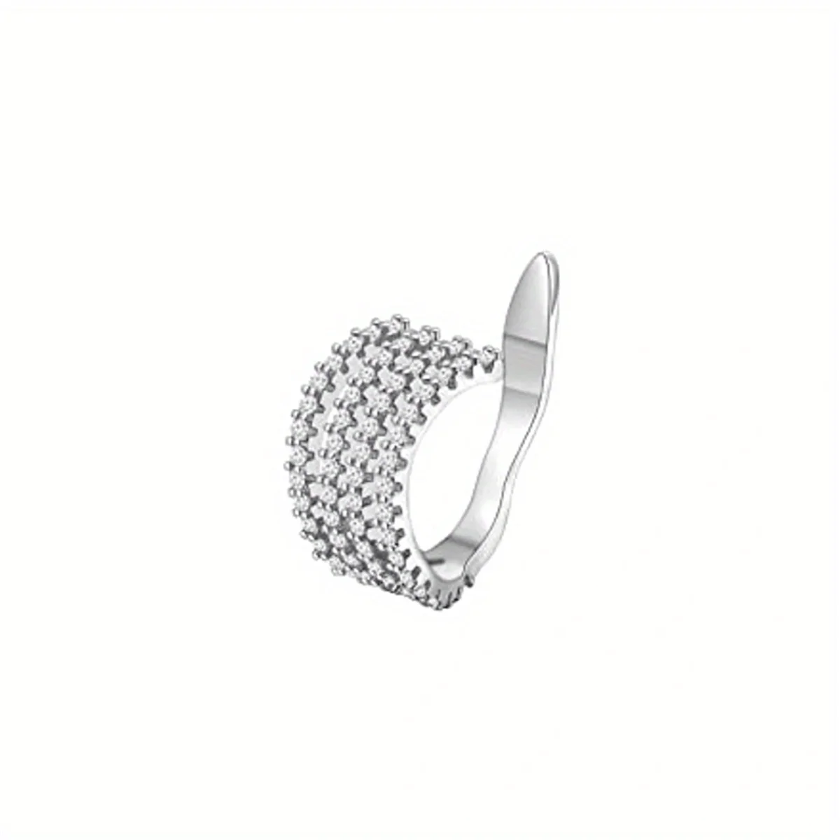 1Pc Hypoallergenic Huggie Earring Cuff for Women Men Sparkling Cubic Zerconia Fake Cartilage Clip On Earing No Piercing Jewelry