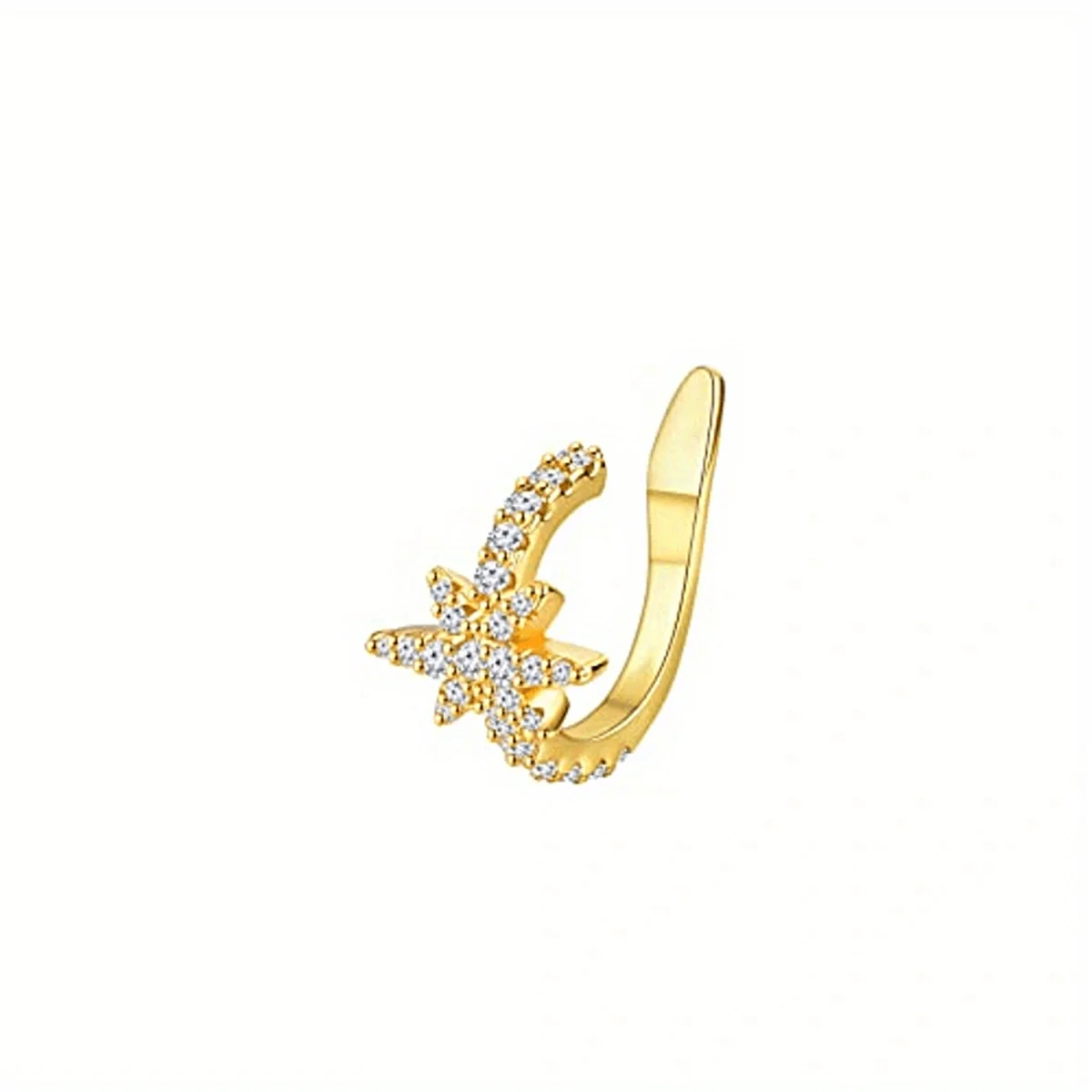 1Pc Hypoallergenic Huggie Earring Cuff for Women Men Sparkling Cubic Zerconia Fake Cartilage Clip On Earing No Piercing Jewelry