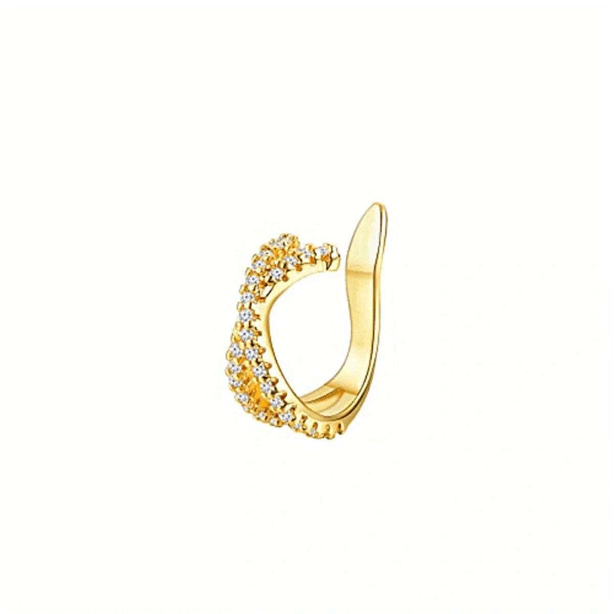 1Pc Hypoallergenic Huggie Earring Cuff for Women Men Sparkling Cubic Zerconia Fake Cartilage Clip On Earing No Piercing Jewelry