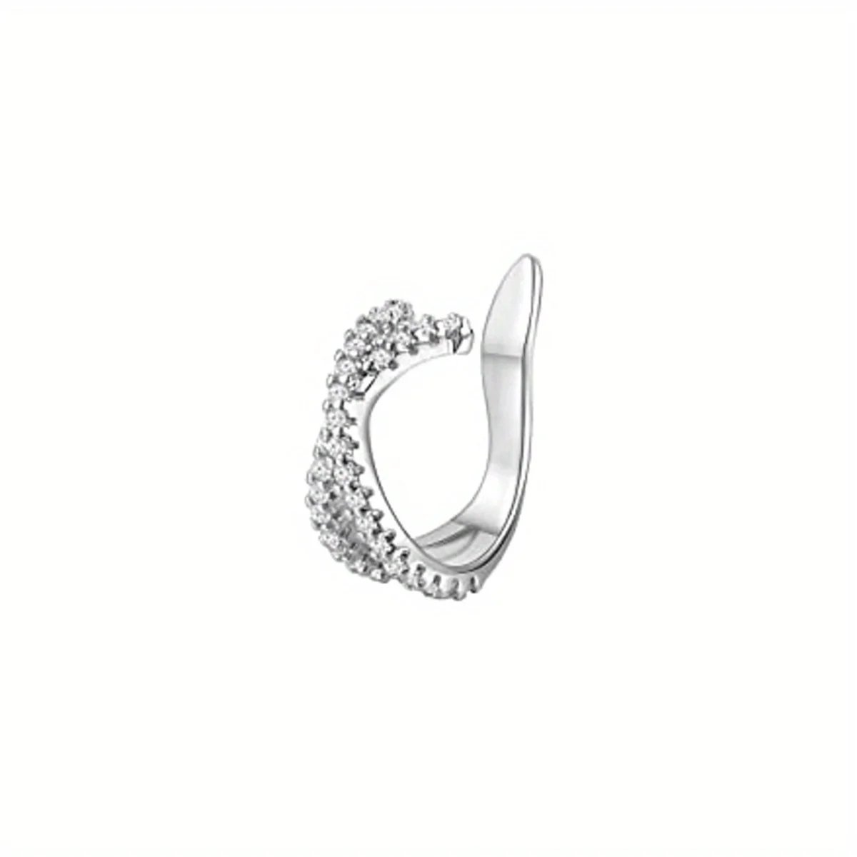 1Pc Hypoallergenic Huggie Earring Cuff for Women Men Sparkling Cubic Zerconia Fake Cartilage Clip On Earing No Piercing Jewelry