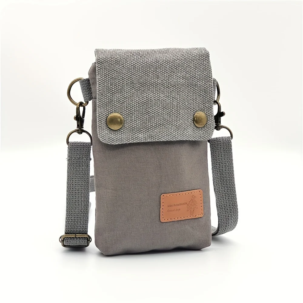 Mini Fabric Crossbody Bag, Color Contrast Cell Phone Bag, Vintage Shoulder Purse For Women Small Crossbody Bag New All-match