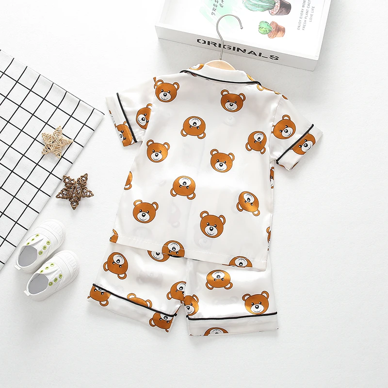 New Summer Baby Boys Clothes Suit Children Girls Sleepwear Shirt Shorts 2Pcs/Sets Kids Pajamas Toddler Costume Infant Tracksuits
