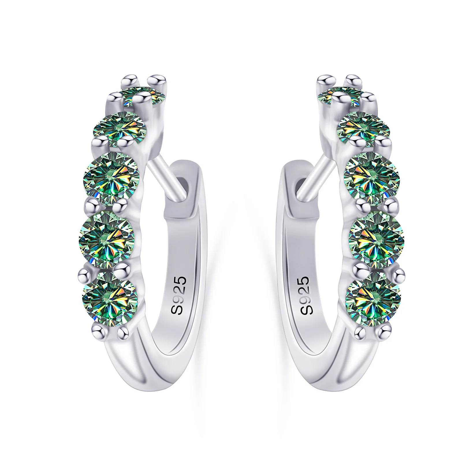 3mm D Color Moissanite Earrings 925 Sterling Sliver Plated White Gold Hoop Earring for Women Wedding Party Fine Jewelry