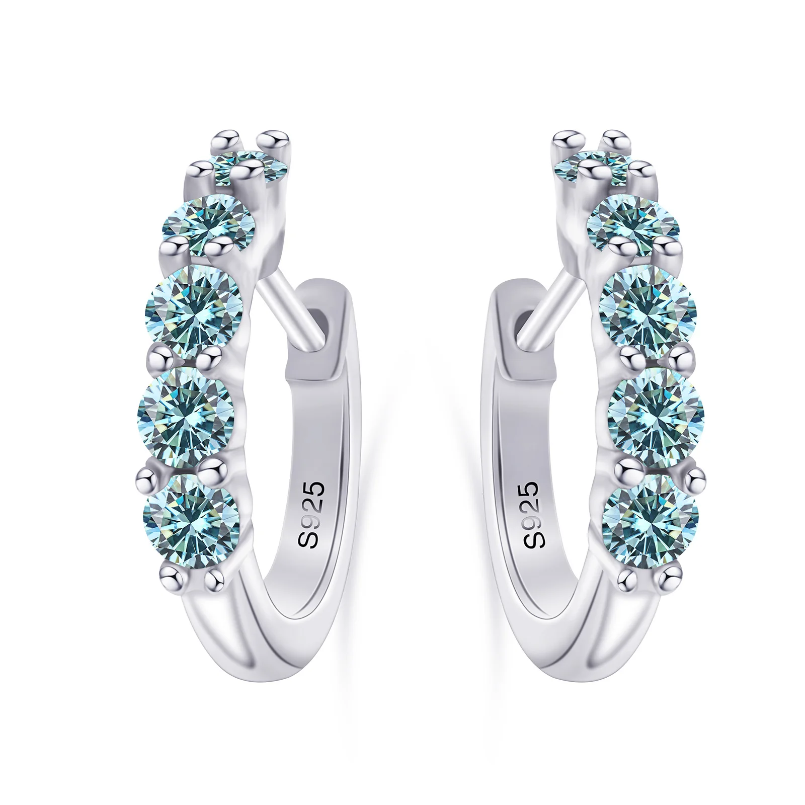 3mm D Color Moissanite Earrings 925 Sterling Sliver Plated White Gold Hoop Earring for Women Wedding Party Fine Jewelry