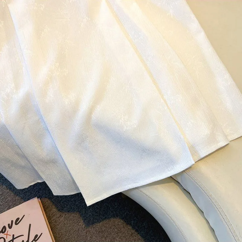 2024 Summer Women Fashion New Chinese Traditional Skirts Girls Comfortable Baggy Elastic Dress Female Versatile Slimming Skirts