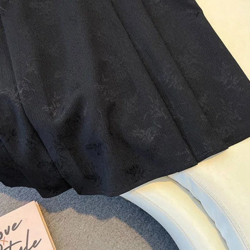 2024 Summer Women Fashion New Chinese Traditional Skirts Girls Comfortable Baggy Elastic Dress Female Versatile Slimming Skirts