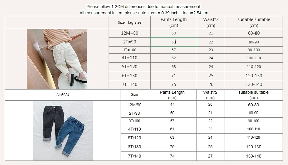 Baby Boy Girl Loose Jeans New Fashion Korean Style Casual Solid Color Jeans Spring Autumn Children's Denim Pants For 1-7 Years