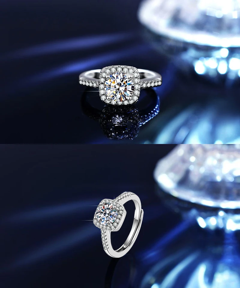 GRA Certificate D VVS1 Moissanite Ring 925 Silver Plating for Women Jewelry Wedding Rings For Men With Pass Diamond Tester Pen