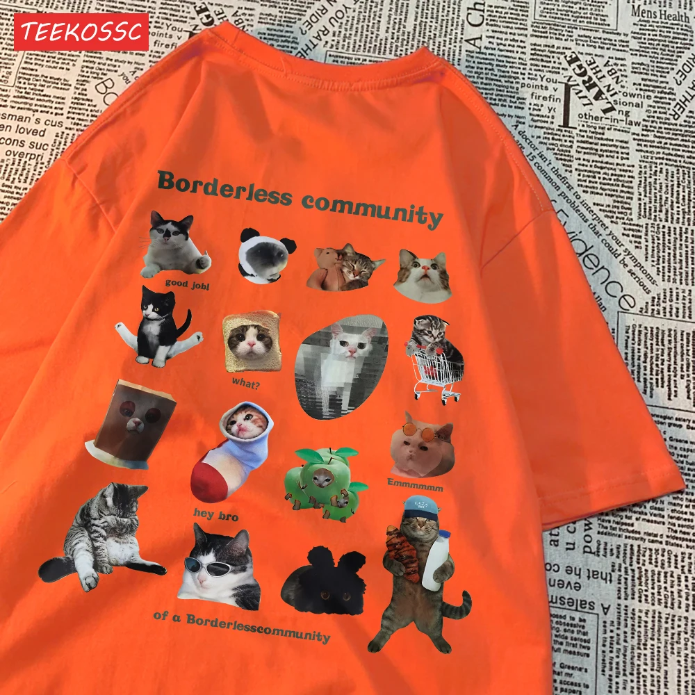 Summer Cotton Women T-Shirts Cute Cats Picture Prints Short Sleeve O-Neck Soft Breathable Tops Casual Oversize Female Clothes