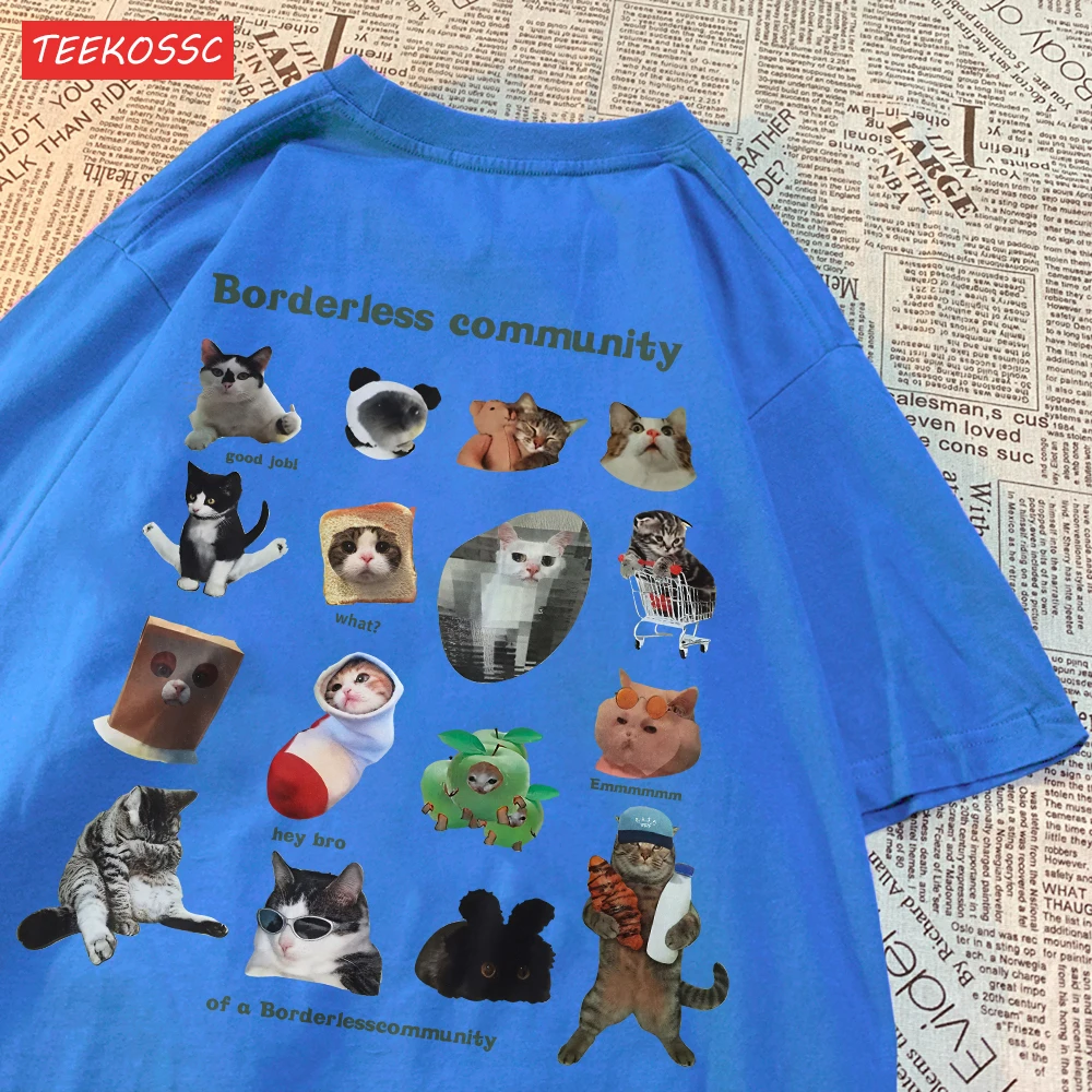Summer Cotton Women T-Shirts Cute Cats Picture Prints Short Sleeve O-Neck Soft Breathable Tops Casual Oversize Female Clothes