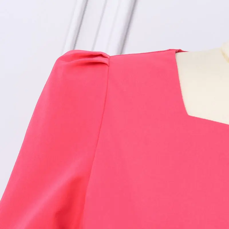 ZANZEA Elegant Korean Women Blouse Chic Puff 3/4 Sleeve Tops Fashion Square Collar Tunics 2024 Summer Vintage Party Shirt Blusas