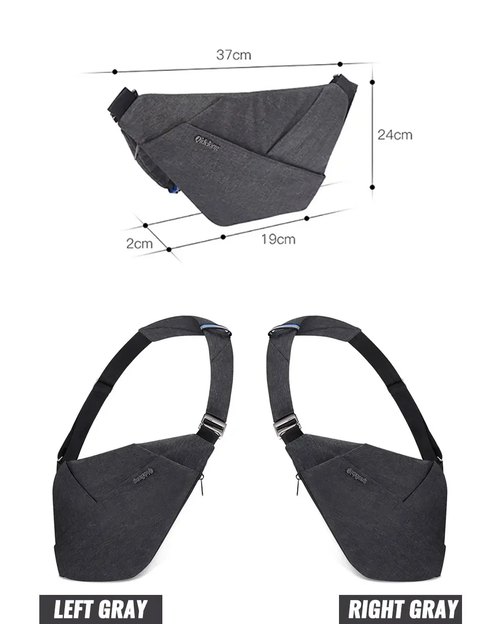 DIENQI Shoulder Bags for Men Thinlight Body Pocket Men's Crossbody Bag Multi-pocket Pouch Anti Theft Security Male Holster Bag