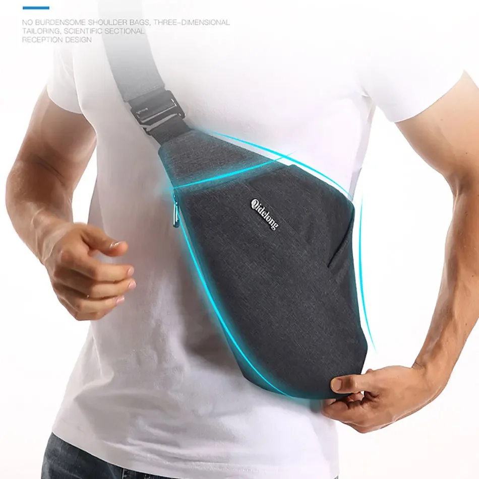 DIENQI Shoulder Bags for Men Thinlight Body Pocket Men's Crossbody Bag Multi-pocket Pouch Anti Theft Security Male Holster Bag