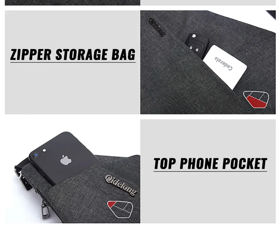 DIENQI Shoulder Bags for Men Thinlight Body Pocket Men's Crossbody Bag Multi-pocket Pouch Anti Theft Security Male Holster Bag