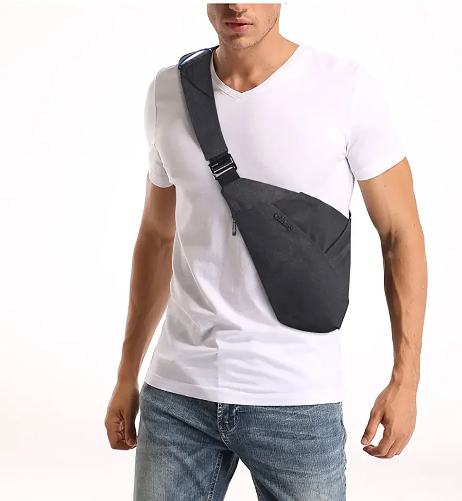 DIENQI Shoulder Bags for Men Thinlight Body Pocket Men's Crossbody Bag Multi-pocket Pouch Anti Theft Security Male Holster Bag
