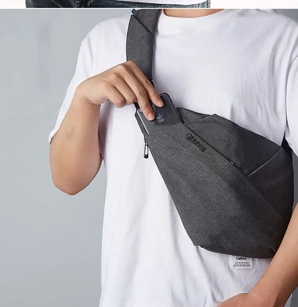 DIENQI Shoulder Bags for Men Thinlight Body Pocket Men's Crossbody Bag Multi-pocket Pouch Anti Theft Security Male Holster Bag