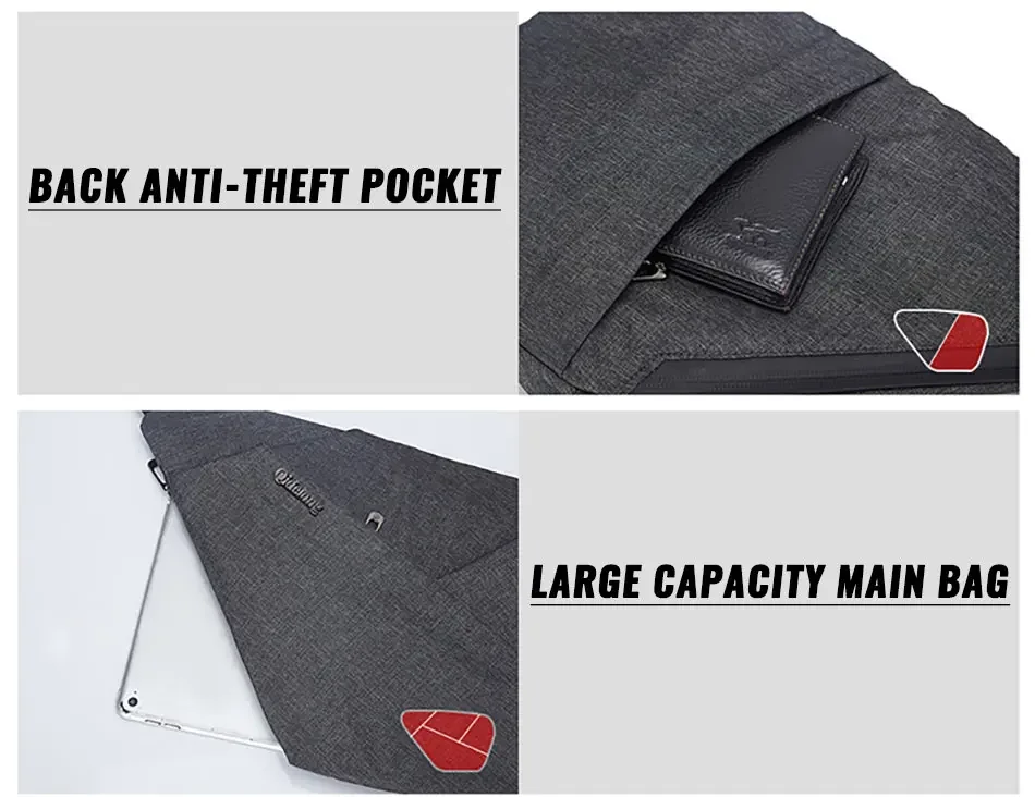 DIENQI Shoulder Bags for Men Thinlight Body Pocket Men's Crossbody Bag Multi-pocket Pouch Anti Theft Security Male Holster Bag