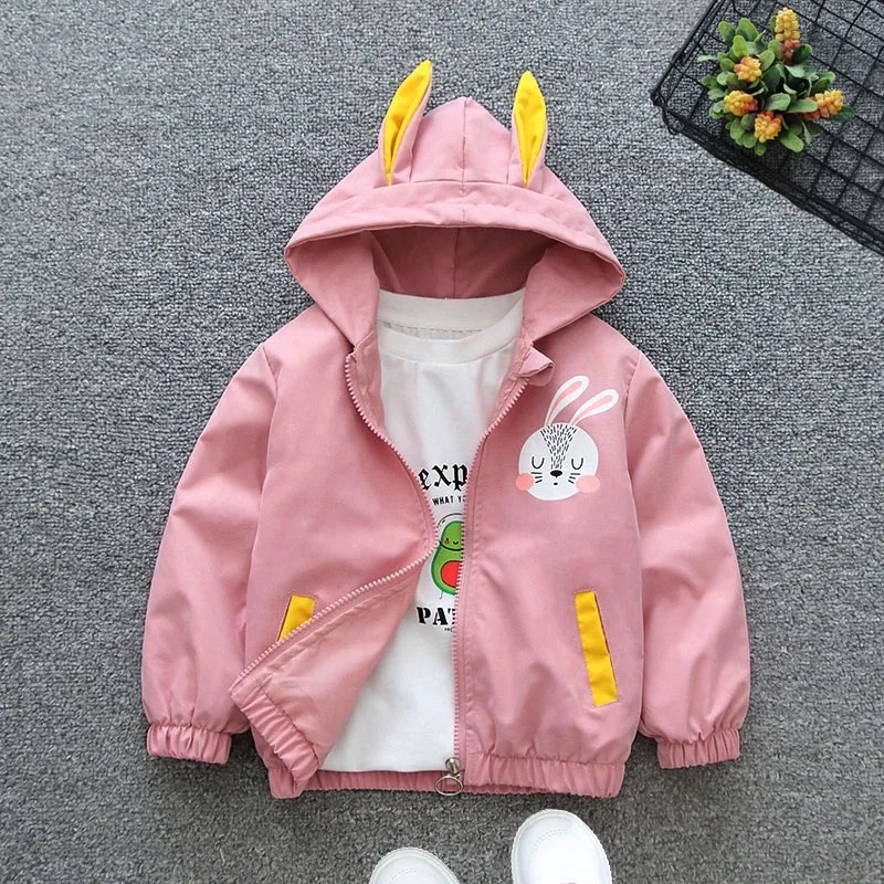Fashion Dogs Baby Boys Jackets Casual Hooded Zipper Kids Windbreaker Coat Cartoon Boys Outerwear 1 2 3 4 5 6 Years Kids Clothes