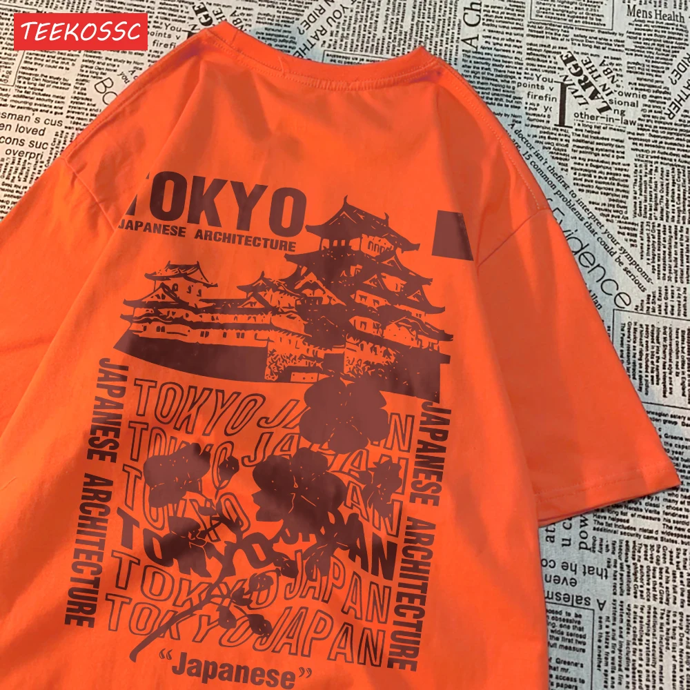 Trend Cotton Women'S T-Shirts Japanese Tokyo Sakura Printed Streetwear Soft Breathable Oversize Summer Street Female Clothes