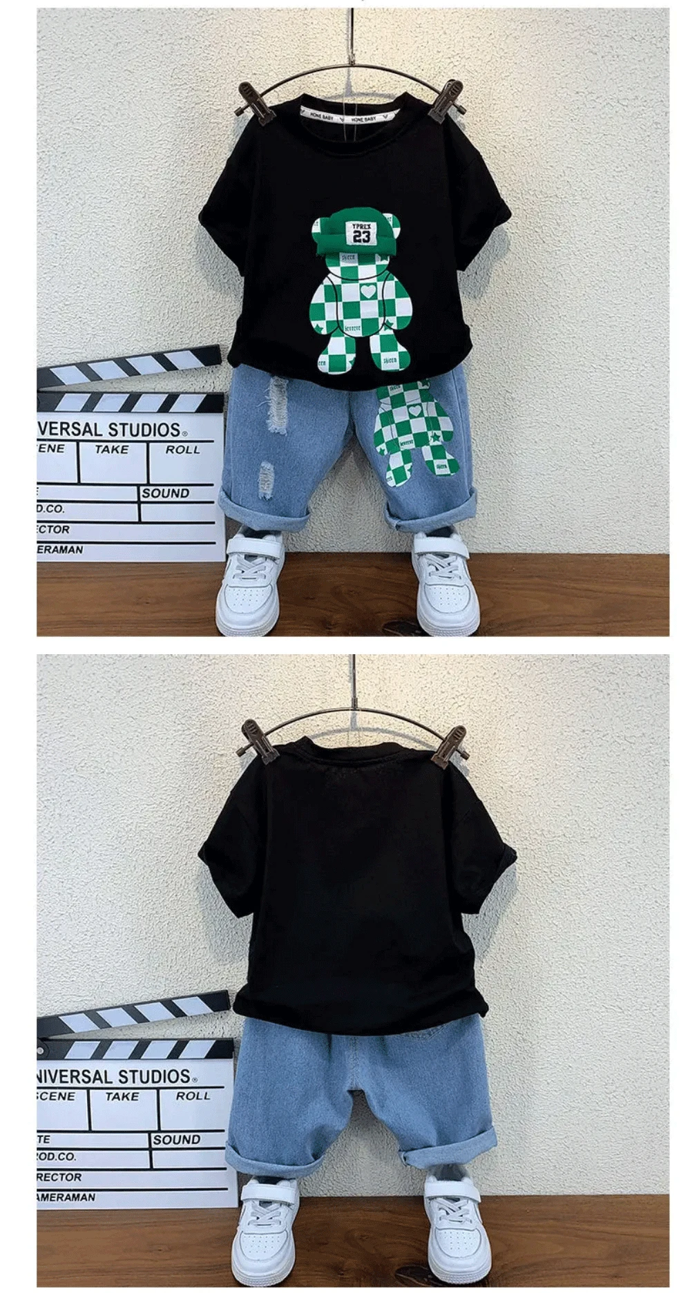 New Selling Summer Baby Boys Clothing Sets Tops Bear T-shirt + Short Pants 2 Pieces Set Kids Girls Age 2 3 4 5 6 7 8 9 10 Years