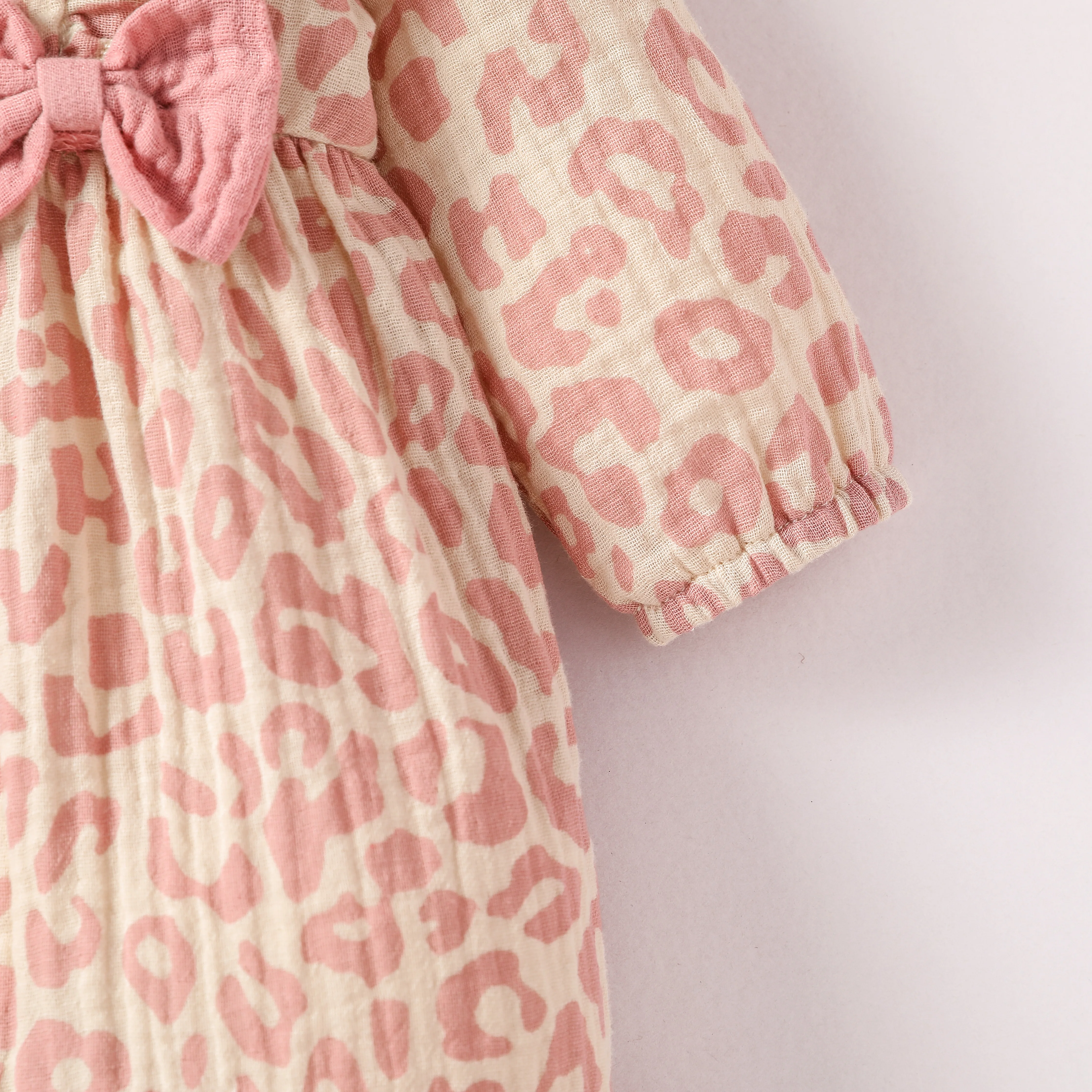 Baby Girls Summer Long Sleeve Printing Love With Bowknot For Casual Daily Cotton Jumpsuit