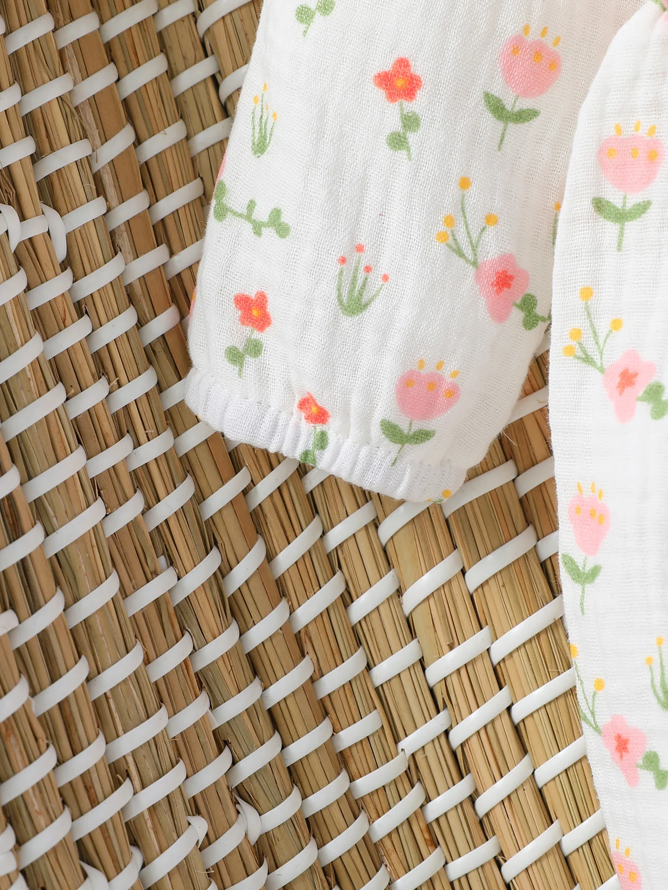 Baby Girls Summer Long Sleeve Printing Love With Bowknot For Casual Daily Cotton Jumpsuit