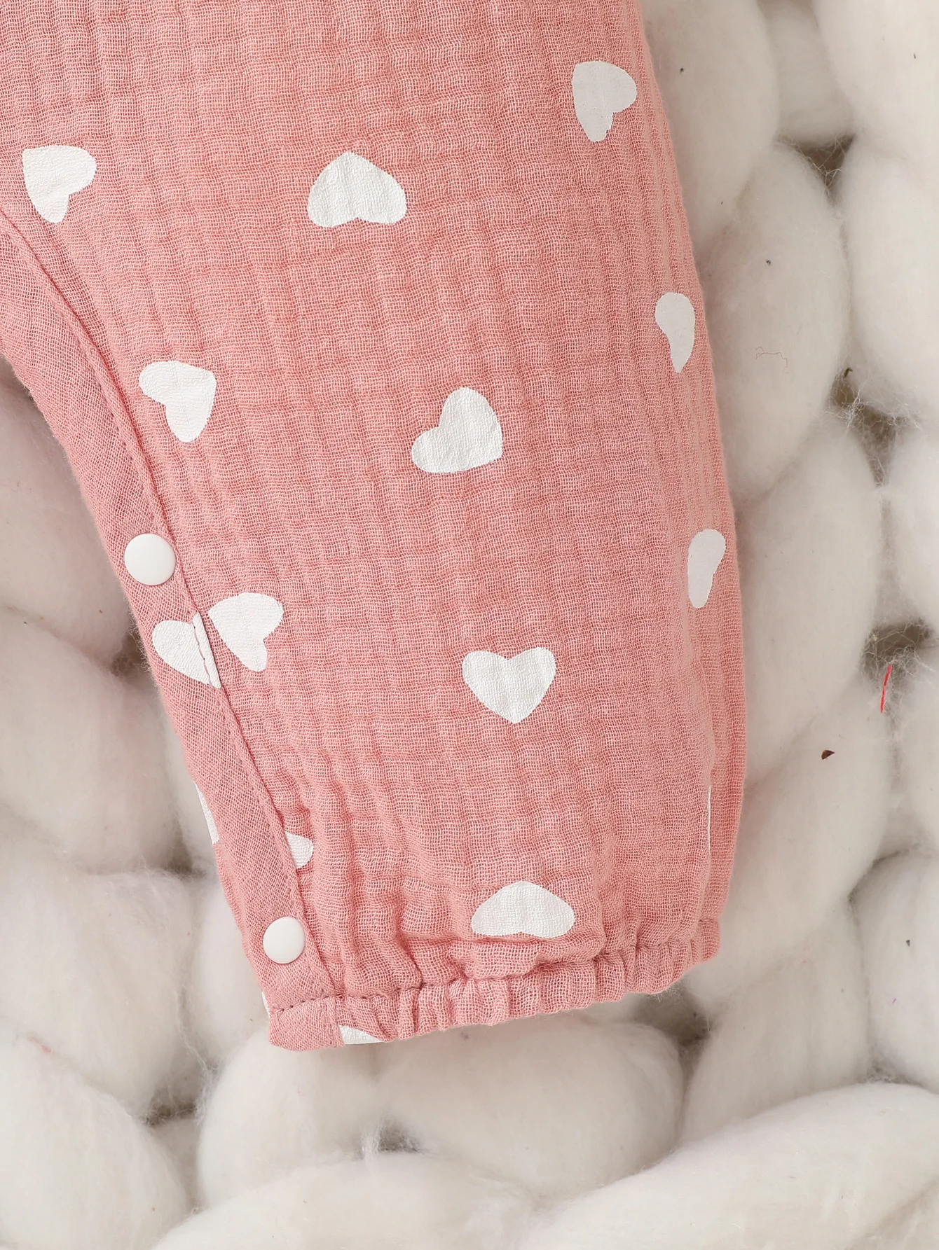 Baby Girls Summer Long Sleeve Printing Love With Bowknot For Casual Daily Cotton Jumpsuit
