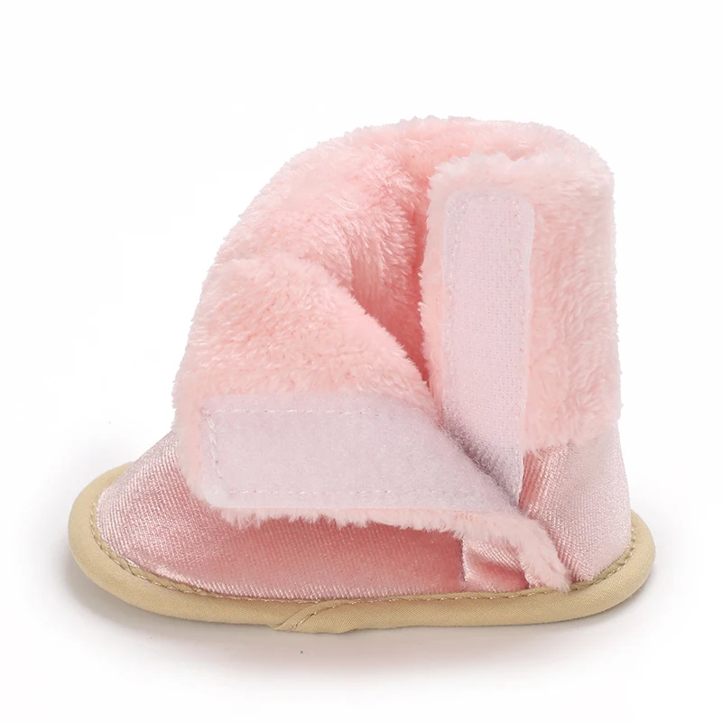 Sweet pink autumn and Winter Plush and Warm Baby Girl Cotton Shoes 0-18 Months Baby Walking Shoes