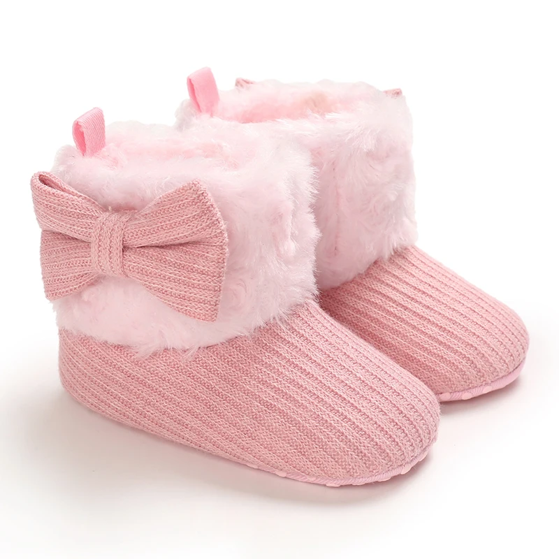 Sweet pink autumn and Winter Plush and Warm Baby Girl Cotton Shoes 0-18 Months Baby Walking Shoes