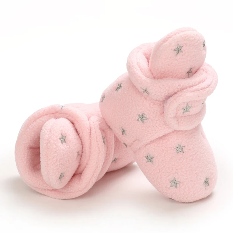 Sweet pink autumn and Winter Plush and Warm Baby Girl Cotton Shoes 0-18 Months Baby Walking Shoes