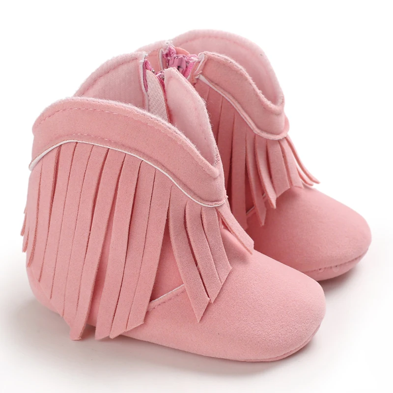 Sweet pink autumn and Winter Plush and Warm Baby Girl Cotton Shoes 0-18 Months Baby Walking Shoes