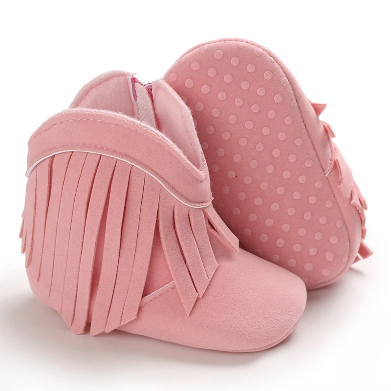 Sweet pink autumn and Winter Plush and Warm Baby Girl Cotton Shoes 0-18 Months Baby Walking Shoes