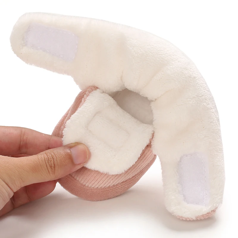 Sweet pink autumn and Winter Plush and Warm Baby Girl Cotton Shoes 0-18 Months Baby Walking Shoes
