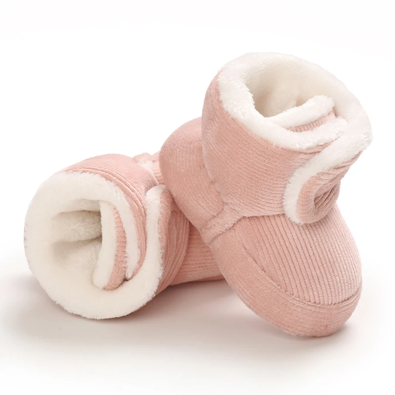 Sweet pink autumn and Winter Plush and Warm Baby Girl Cotton Shoes 0-18 Months Baby Walking Shoes