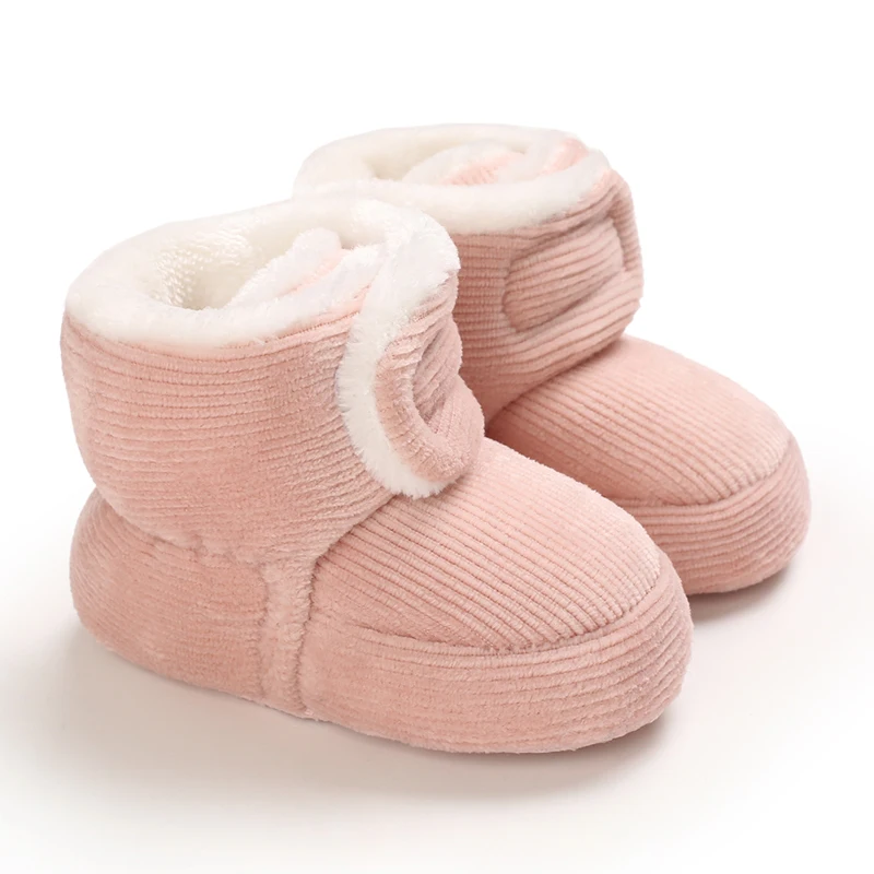 Sweet pink autumn and Winter Plush and Warm Baby Girl Cotton Shoes 0-18 Months Baby Walking Shoes