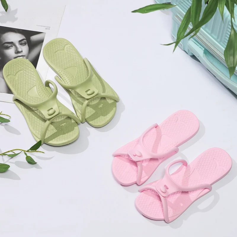 2024 Summer Women Folding Slippers Adults Portable Trip Travel Sandals Couples Indoor Soft Slides Men Beach Non-slip EVA Shoes