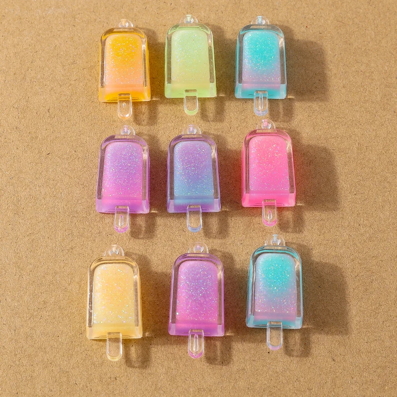 10pcs 34*15mm Resin 3D Simulation Ice Cream Charms Pendant for Earrings Necklace DIY Jewelry Making Accessories Supplies