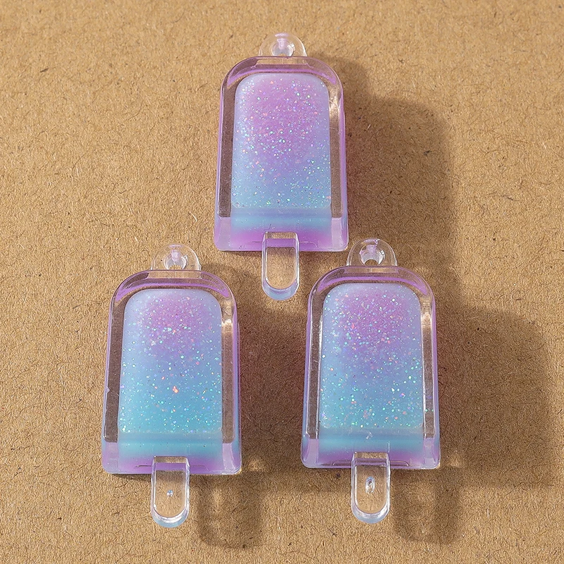 10pcs 34*15mm Resin 3D Simulation Ice Cream Charms Pendant for Earrings Necklace DIY Jewelry Making Accessories Supplies