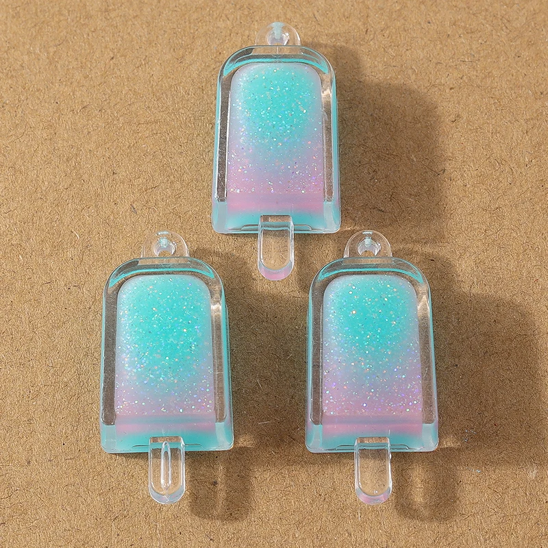 10pcs 34*15mm Resin 3D Simulation Ice Cream Charms Pendant for Earrings Necklace DIY Jewelry Making Accessories Supplies