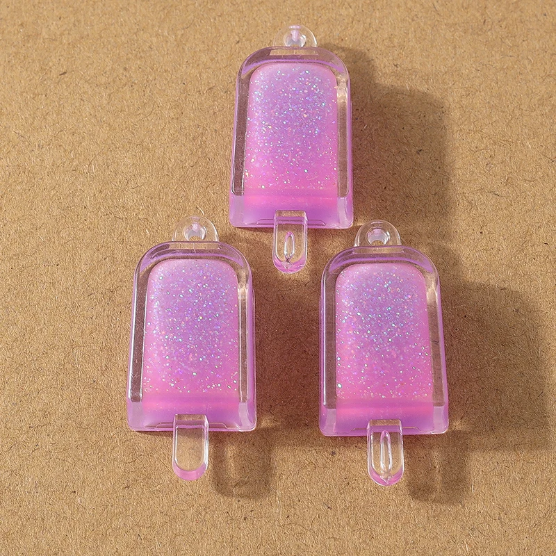 10pcs 34*15mm Resin 3D Simulation Ice Cream Charms Pendant for Earrings Necklace DIY Jewelry Making Accessories Supplies