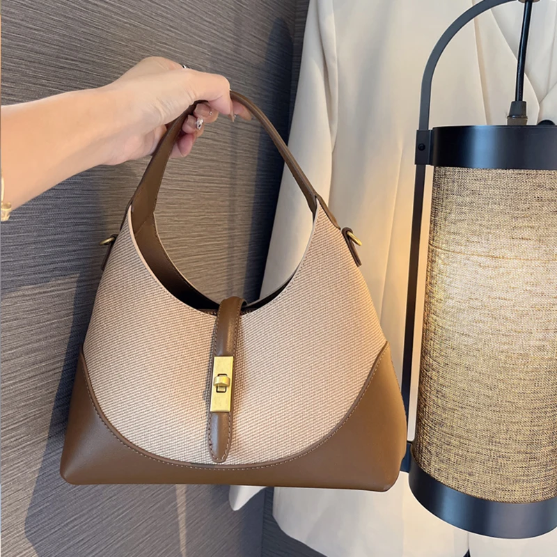 Contrasting color niche design dumpling bag versatile commuter portable shoulder crossbody bag handbag