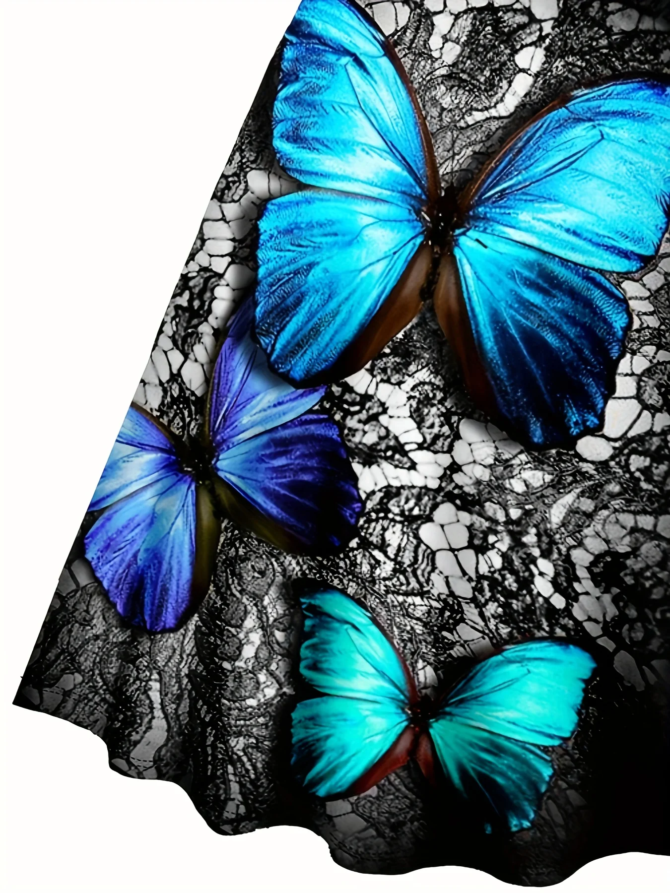 European and American Fashion Plus Size Women's Spring and Summer New Butterfly Print V-Neck Dress Sleeveless A-Line Camisole Dr