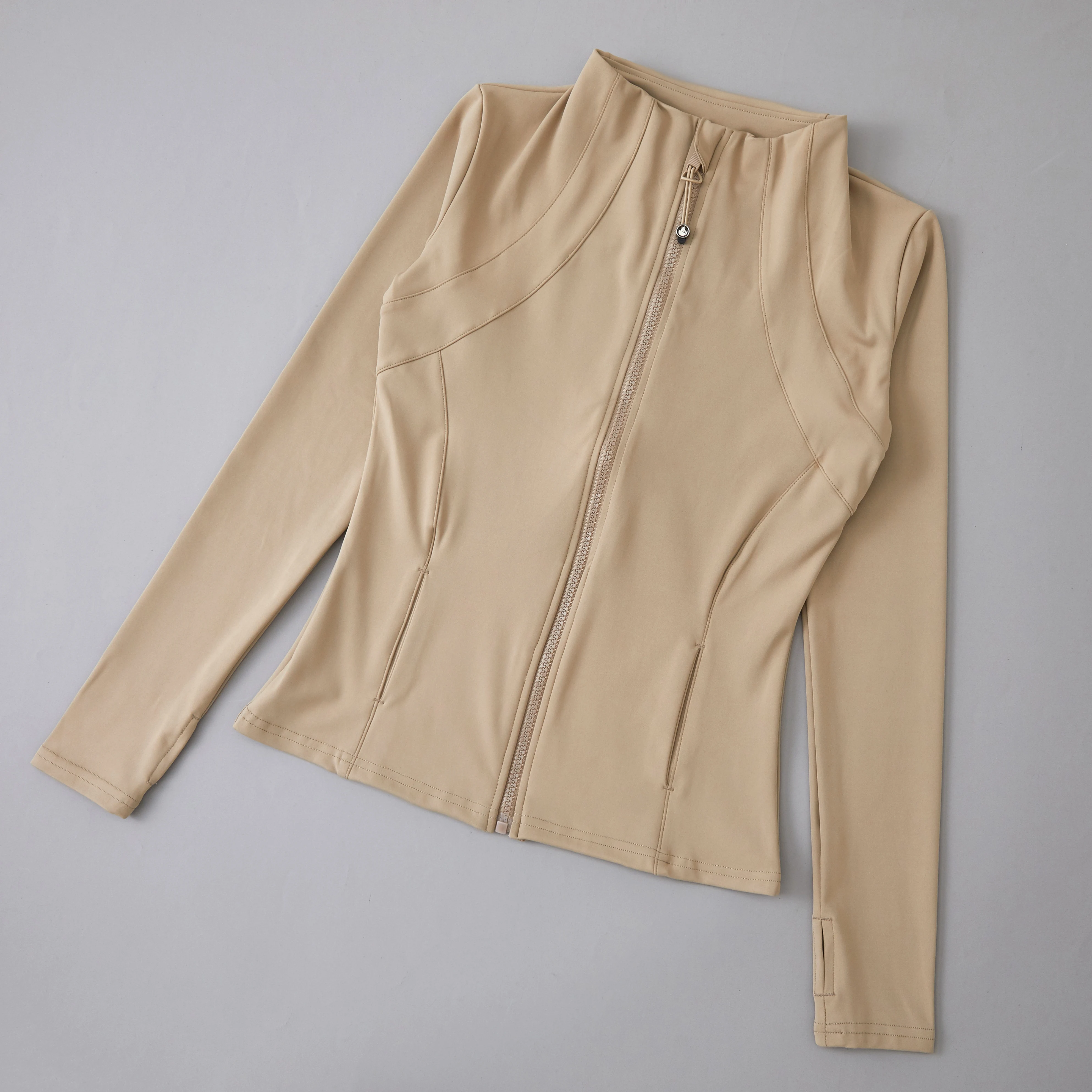 Long Sleeve sport fitness yoga clothing womens fitness crop top coat outfits for women slim yoga jackets zipper sport jacket
