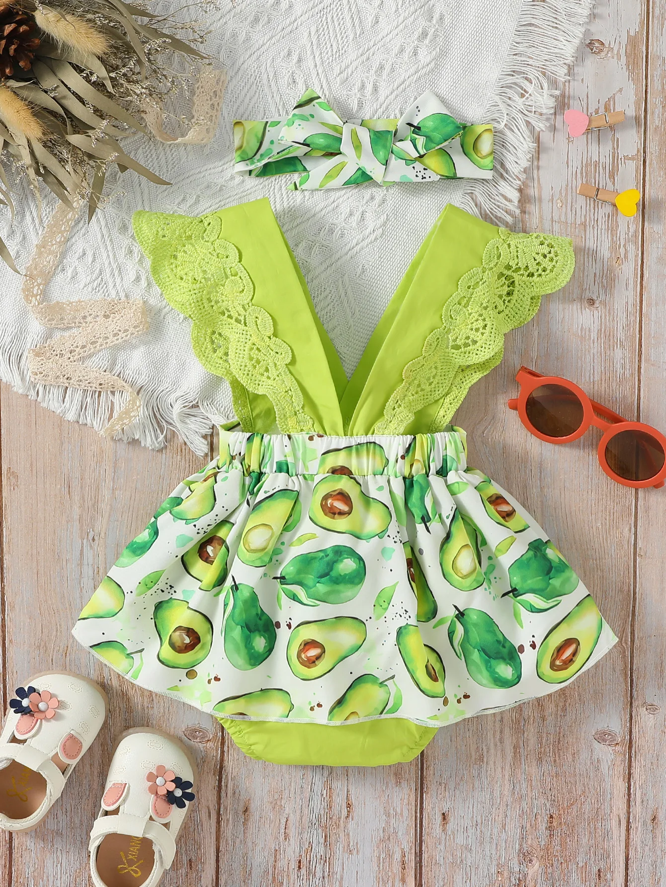 Newborn Baby Girl Summer Sleeveless Watermelon V Neck European and American Style Princesses Dress