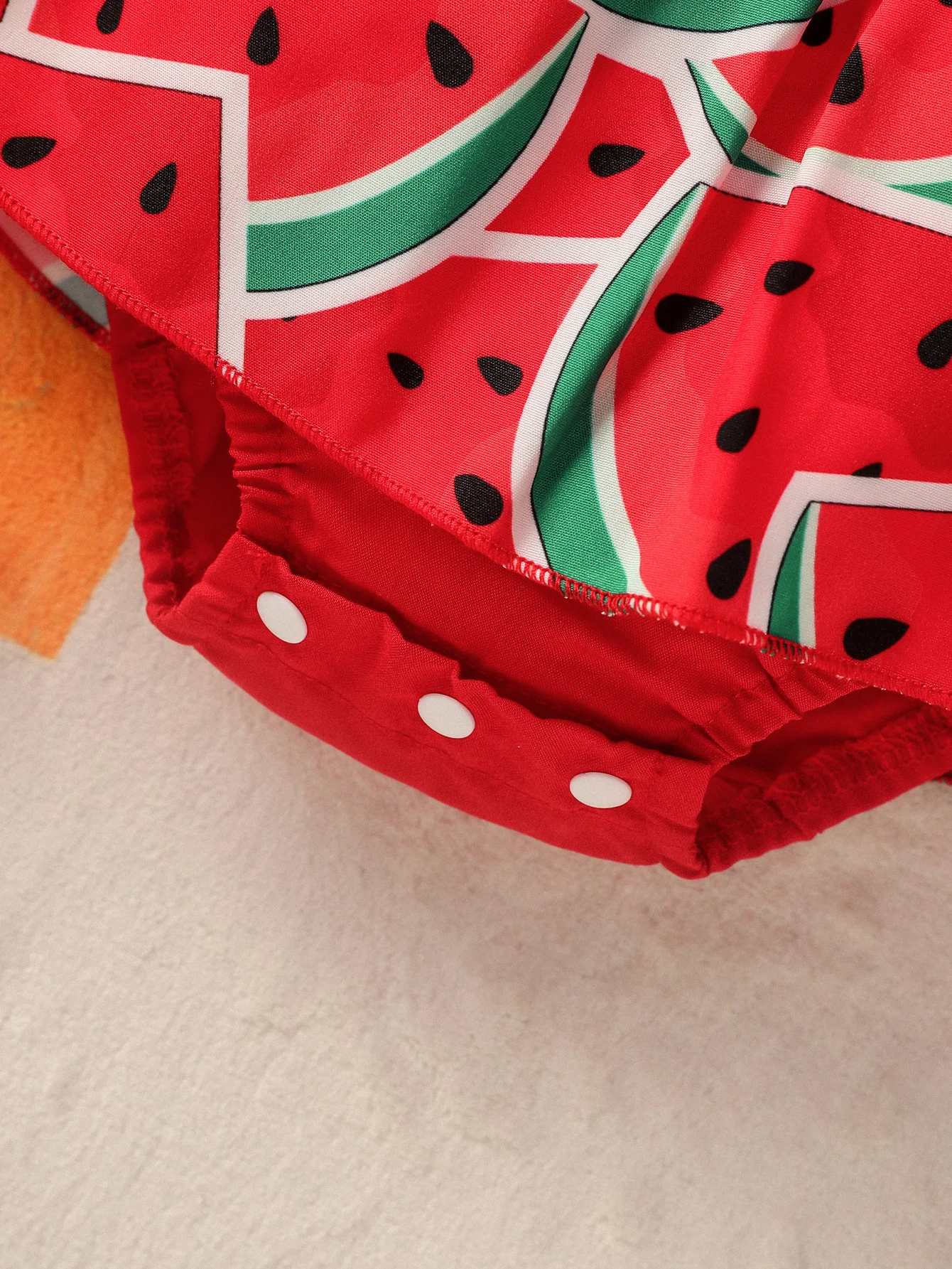 Newborn Baby Girl Summer Sleeveless Watermelon V Neck European and American Style Princesses Dress