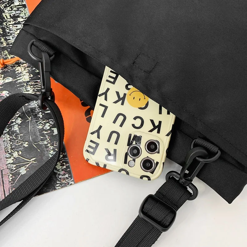 Streetwear Unisex Nylon Tactical Messenger Bags Casual Bullet Bessenger Bag Hip Hop Vest Bag Function Tactics Phone Shoulder Bag