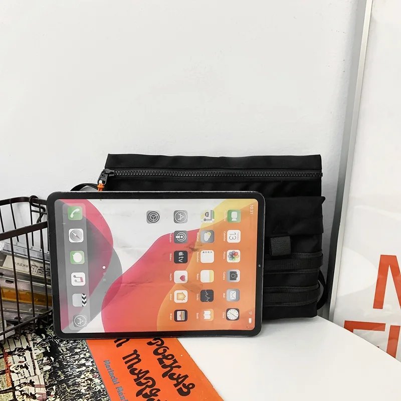 Streetwear Unisex Nylon Tactical Messenger Bags Casual Bullet Bessenger Bag Hip Hop Vest Bag Function Tactics Phone Shoulder Bag