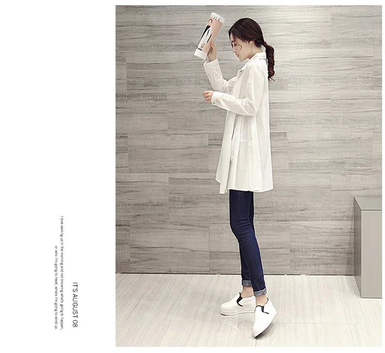 White Shirt Chemises Femmes Loose Type Elegant Blouses Mid-length Style Plus Size Women Clothes Long Sleeve Blouse Shirts