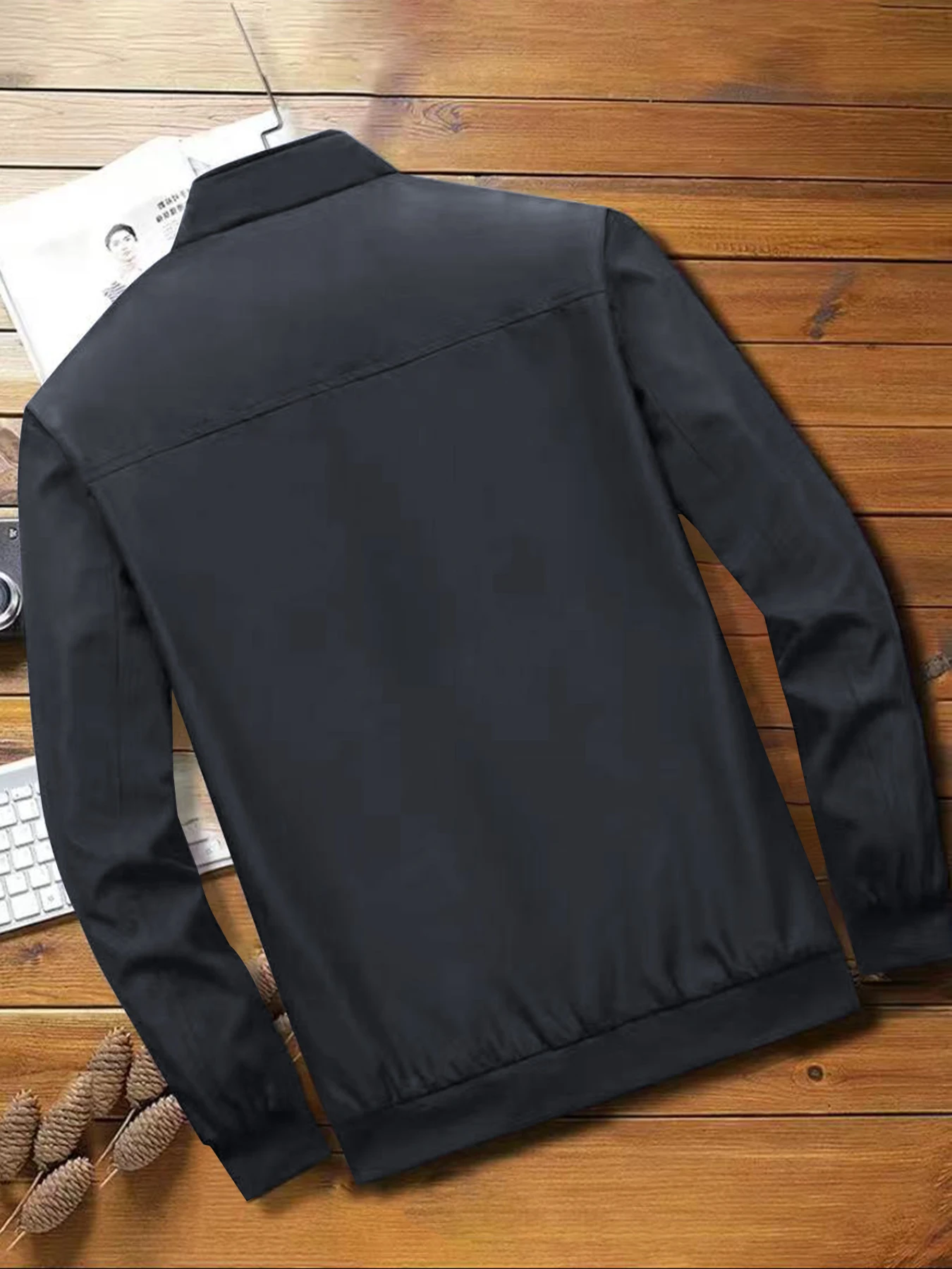 Men's Spring and Autumn New Casual Jacket 2024 New Solid Color Trend Business Casual Commuter Easiest for Match Coat Fashion Sta