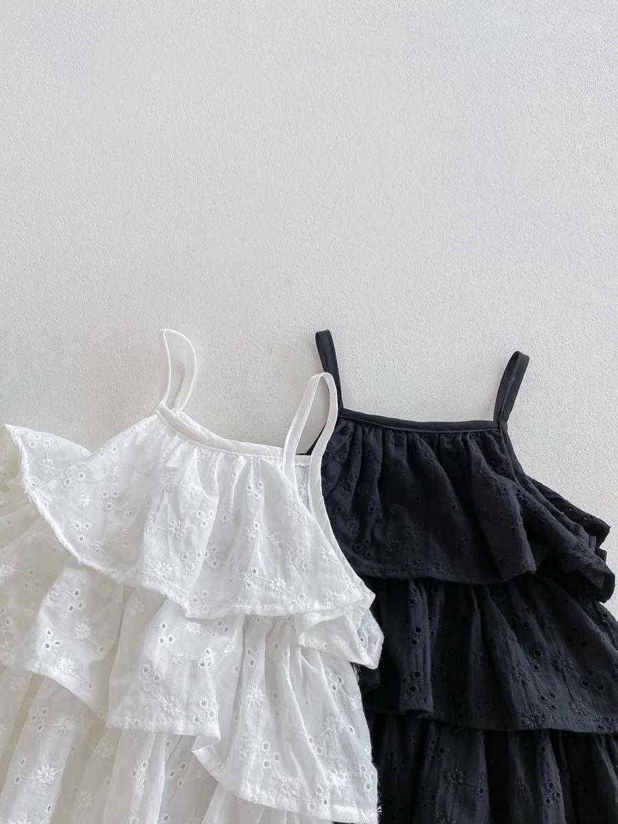 Korea Fashion Baby Girls Camisole Romepr Princess Cotton Sling Infant Bodysuit Dress Baby Outfit 0-2 Years Old